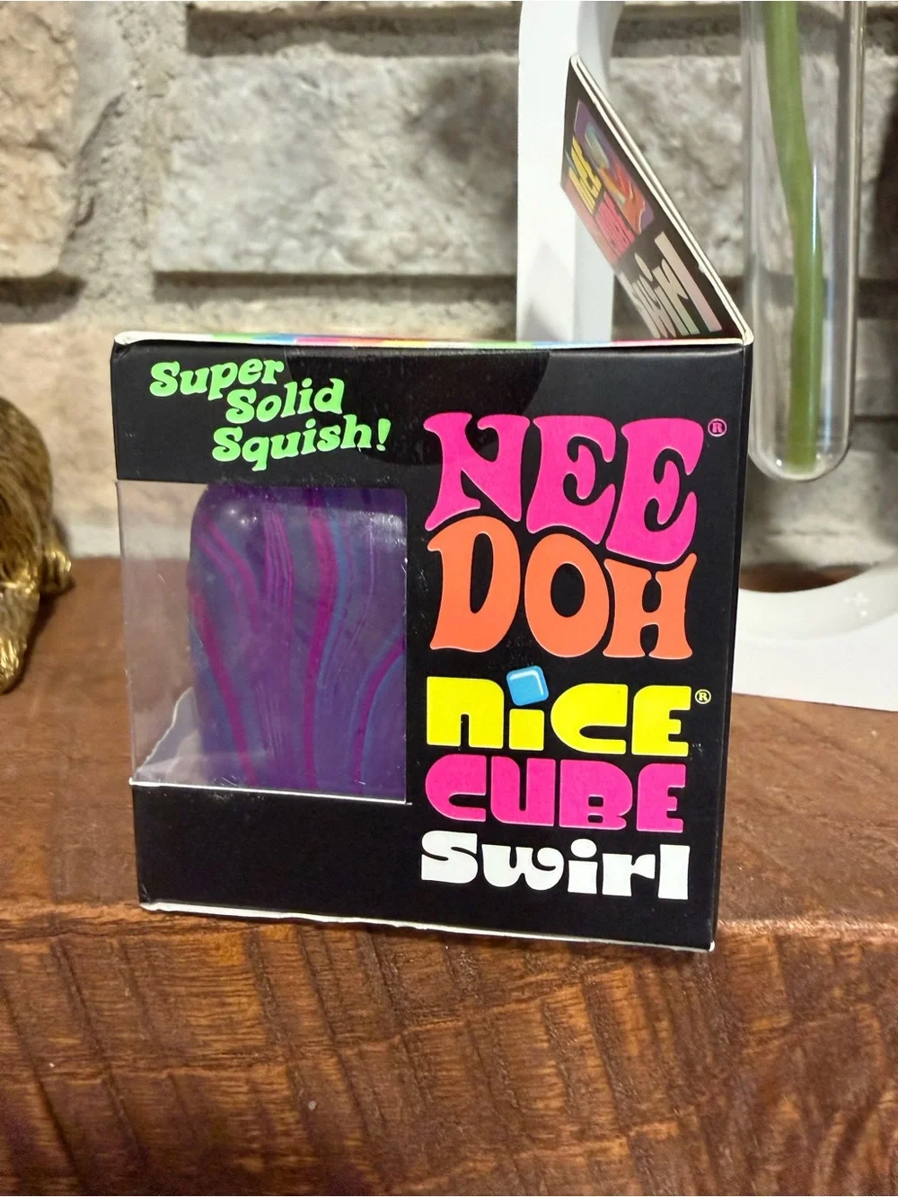 NeeDoh Nice Cube Swirl Super Solid Squish - Purple & Pink